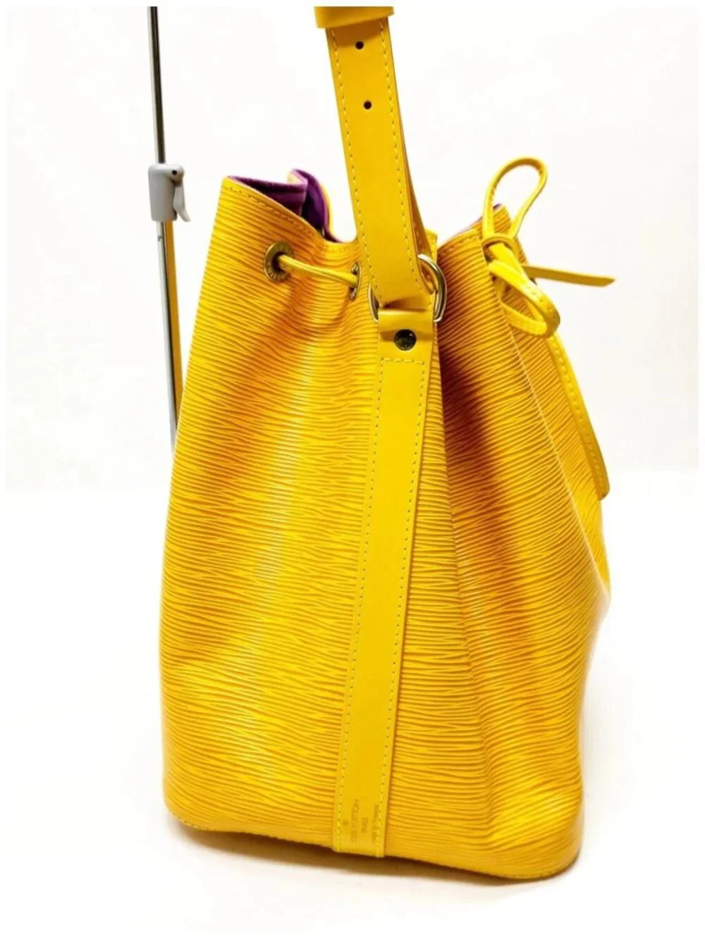Authentic Louis Vuitton Petit Noé Yellow Epi Bucket Shoulder Bag